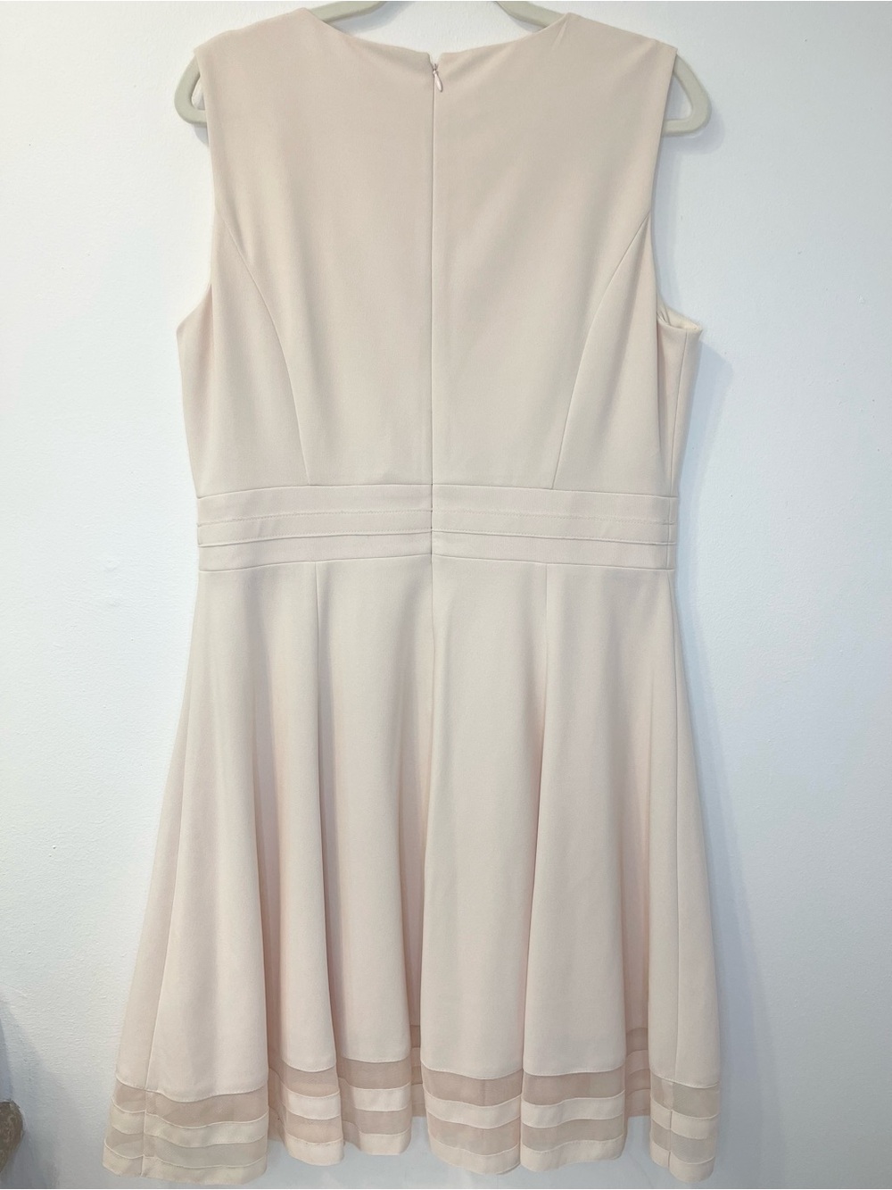Calvin Klein Sleeveless Blush Midi Fit-and-Flare Dress Size 14 PTP 20”-22” - Picture 7 of 12